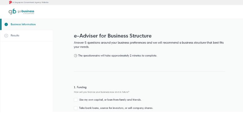 Check available business name on GoBusiness e-Adviser for Starting a Business
